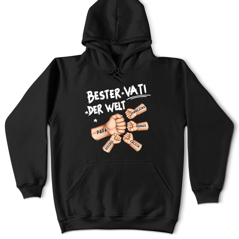 Gift For Father, Gift For Grandpa - Ghettofaust Bester Papa Opa Der Welt - Personalisiertes T Shirt