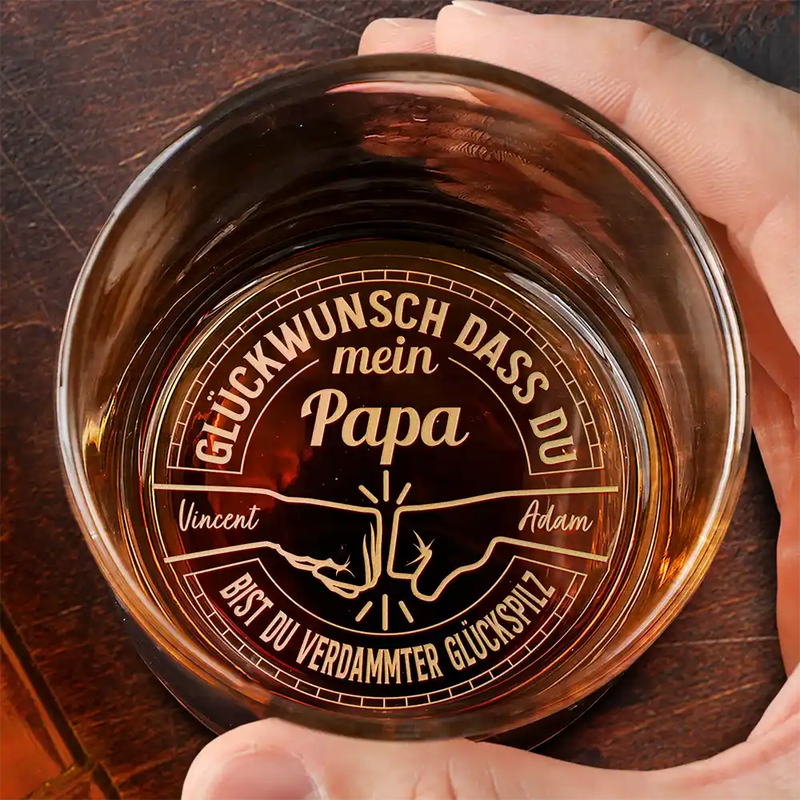 Gift For Men, Gift For Father, Gift For Brothers, Gift For Sibling, Funny, Non-Eng - Glückwunsch Dass Du Mein Bruder Bist Du Glückspilz - Personalisiertes Whiskyglas Mit Gravur