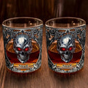 Gift For Men, Happy, Gift For Yourself - Gotisches Skelett Lieblingsspirituose Ist Whisky - Personalisiertes Whiskyglas