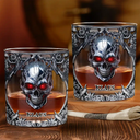 Gift For Men, Happy, Gift For Yourself - Gotisches Skelett Lieblingsspirituose Ist Whisky - Personalisiertes Whiskyglas