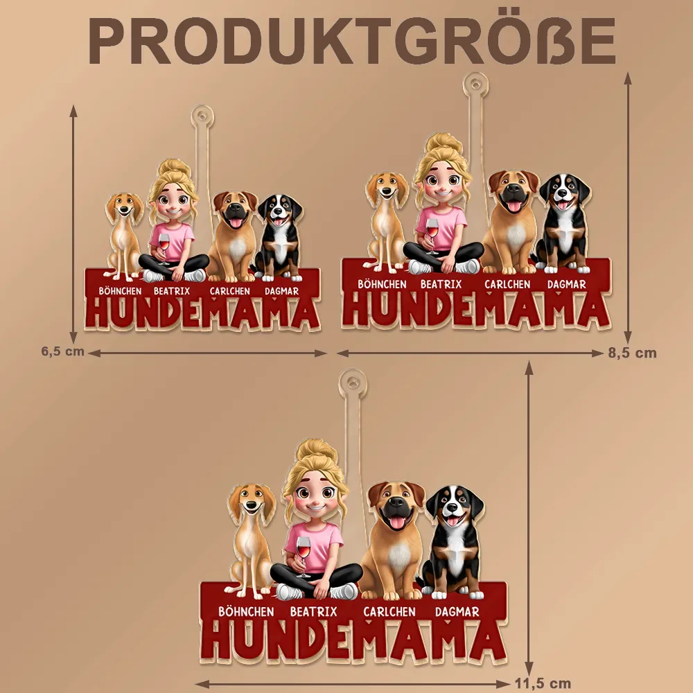 Dog Lovers, Dog Dad, Happy, Non-Eng - Hundemama Hundepapa - Personalisierter Acryl Autoanhänger
