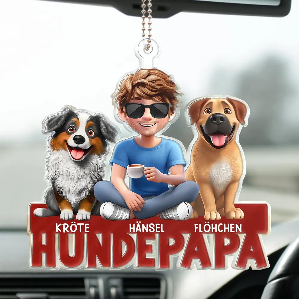 Hundemama Hundepapa - Personalisierter Acryl Autoanhänger