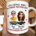 Mom - Daughters (Adult),Mom - Daughters (Young),Mom - Sons,Dad - Daughters (Adult),Dad - Daughters (Young),Dad - Sons,Gift For Daughter,Gift For Son,Non-Eng,Happy - Ich Lächle Weil Du Meine Tochter Bist - Personalisierte Tasse