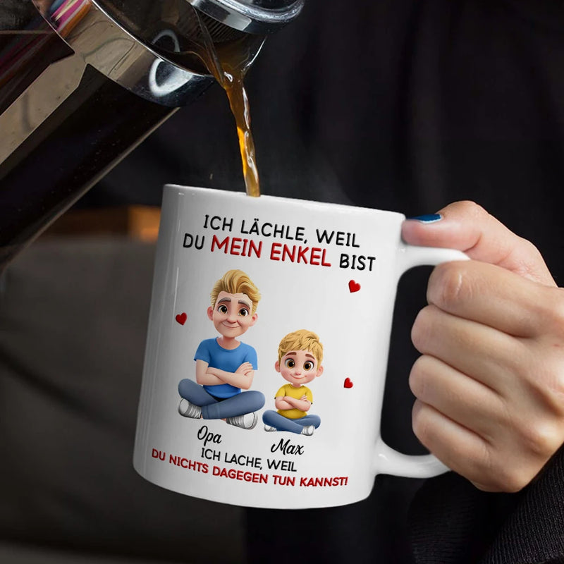 Mom - Daughters (Adult),Mom - Daughters (Young),Mom - Sons,Dad - Daughters (Adult),Dad - Daughters (Young),Dad - Sons,Gift For Daughter,Gift For Son,Non-Eng,Happy - Ich Lächle Weil Du Meine Tochter Bist - Personalisierte Tasse