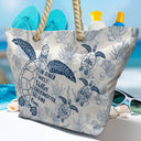 Beach,German,Gift For Grandma,Summer,Non-Eng,Adorable,Icon - In Einer Welt Voller Großmütter Toile De Jouy - Personalisierte Strandtasche