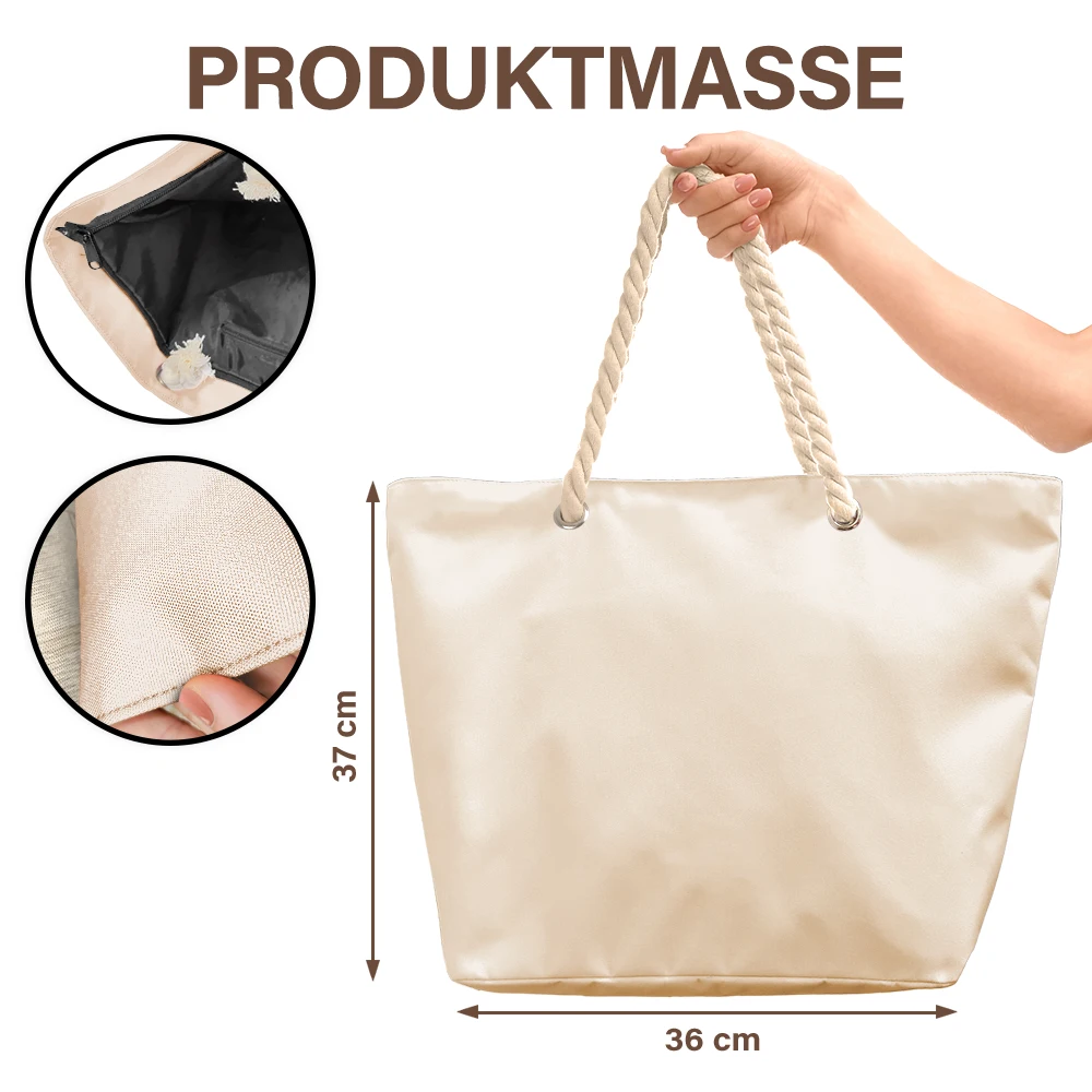 Beach,German,Gift For Grandma,Summer,Non-Eng,Adorable,Icon - In Einer Welt Voller Großmütter Toile De Jouy - Personalisierte Strandtasche