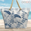 Beach,German,Gift For Grandma,Summer,Non-Eng,Adorable,Icon - In Einer Welt Voller Großmütter Toile De Jouy - Personalisierte Strandtasche