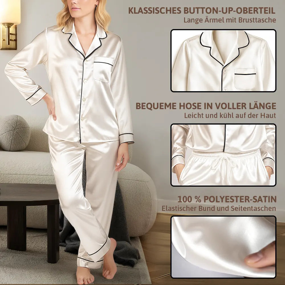 Gift For Wife, Gift For Girlfriend, Gift For Women - Eigenes Foto Ich Liebe Meine Frau Meinen Mann - Personalisiertes Satin-Pyjama-Set