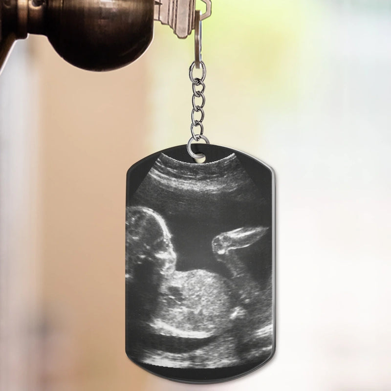 Gift For Father,Gift For Husband,New Dad,Parents,New baby - Eigenes Foto Zu Papa Jetzt Kannst Du Mich Auch Bei Dir Tragen - Personalisierter Schlüsselanhänger Aus Aluminium