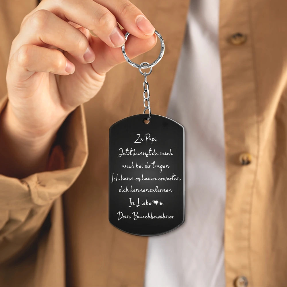 Gift For Father,Gift For Husband,New Dad,Parents,New baby - Eigenes Foto Zu Papa Jetzt Kannst Du Mich Auch Bei Dir Tragen - Personalisierter Schlüsselanhänger Aus Aluminium