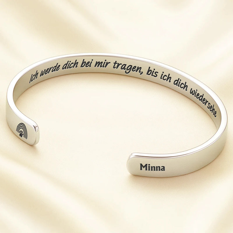 Pet Mom,Pet Dad,Dog Lovers,Dog Mom,Pet Lovers,Gift For Women,Gift For Men,Memorial,Sad,Cat Lovers,Cat Mom,Cat Dad,Gift For Yourself - Liebstes Hallo Und Schwerster Abschied - Personalisiert Armreif Manschette