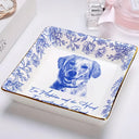 Pet Lovers,Pet Mom,Dog Lovers,Dog Mom,Cat Lovers,Cat Mom - Eigenes Foto Als Bleistiftskizze Mädchen mit Hund Und Katze - Personalisierte Schmuckschale