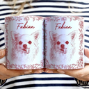 Pet Lovers,Pet Mom,Pet Dad,Pet Couple,Dog Dad,Dog Mom,Dog Lovers,Dog Couple,Cat Lovers,Cat Mom,Cat Couple,Cat Dad - Eigenes Foto Als Bleistiftskizze Hund Und Katze Porträt - Personalisierte Weiße Tasse Mit Rundumdruck