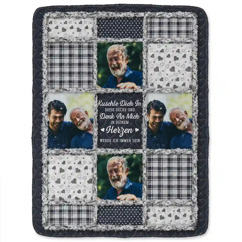 Sad, Top Market, Custom Photo, Family, Gift For Women, Gift For Men - Eigenes Foto Denkmal Wenn Du Mich Wirklich Vermisst Halte Diese Decke - Personalisierte Fleecedecke Sherpa Decke