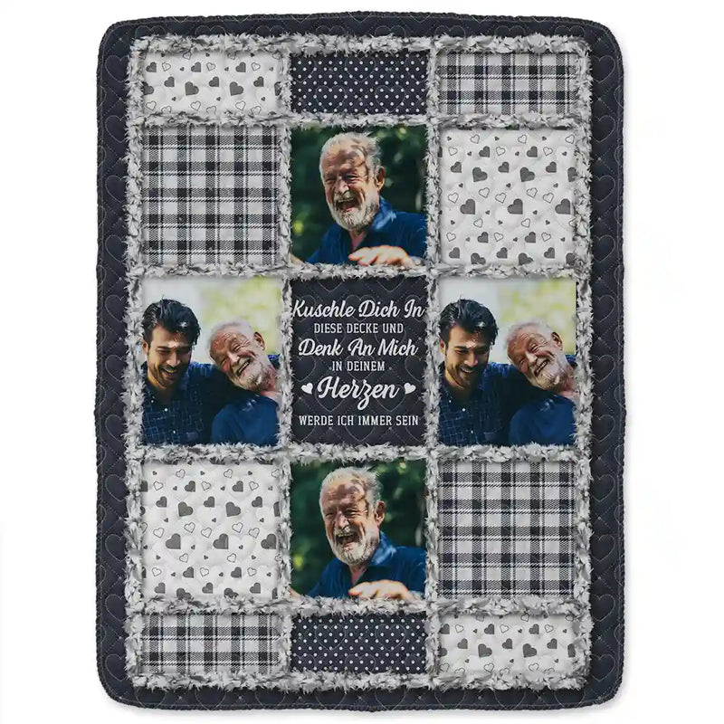 Sad, Top Market, Custom Photo, Family, Gift For Women, Gift For Men - Eigenes Foto Denkmal Wenn Du Mich Wirklich Vermisst Halte Diese Decke - Personalisierte Fleecedecke Sherpa Decke