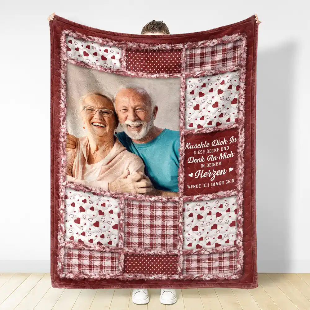 Sad, Top Market, Custom Photo, Family, Gift For Women, Gift For Men - Eigenes Foto Denkmal Wenn Du Mich Wirklich Vermisst Halte Diese Decke - Personalisierte Fleecedecke Sherpa Decke