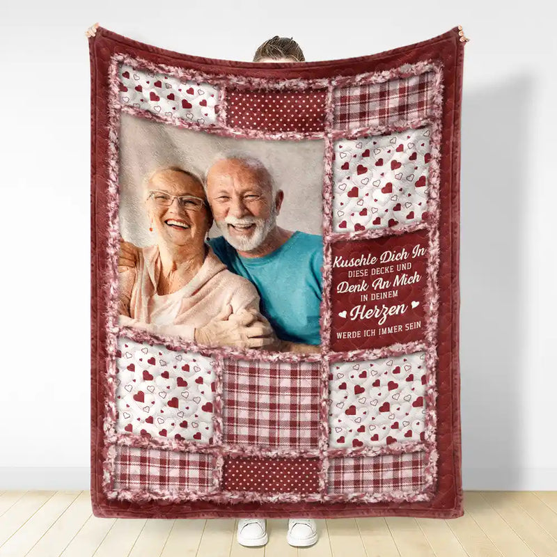 Sad, Top Market, Custom Photo, Family, Gift For Women, Gift For Men - Eigenes Foto Denkmal Wenn Du Mich Wirklich Vermisst Halte Diese Decke - Personalisierte Fleecedecke Sherpa Decke