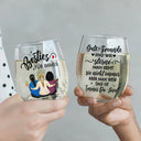 Gift For Bestie, Happy, Non-Eng, Gift For Women - Unzählige Erinnerungen Unsere Freundschaft Ist Endlos Beste Freundin - Personalisierte Weingläser Ohne Stiel