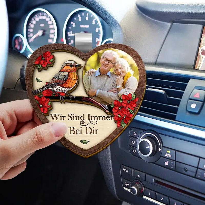 Memorial,Sad,Parents,Family,Gift For Grandparents,Non-Eng - Eigenes Foto Gedenkstück Ich Bin Immer Bei Dir - Personalisierter Individuell Geformter Auto-Sonnenblende-Clip