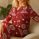 Gift For Wife, Gift For Girlfriend, Gift For Women - Eigenes Foto Ich Liebe Meine Frau Meinen Mann - Personalisiertes Satin-Pyjama-Set