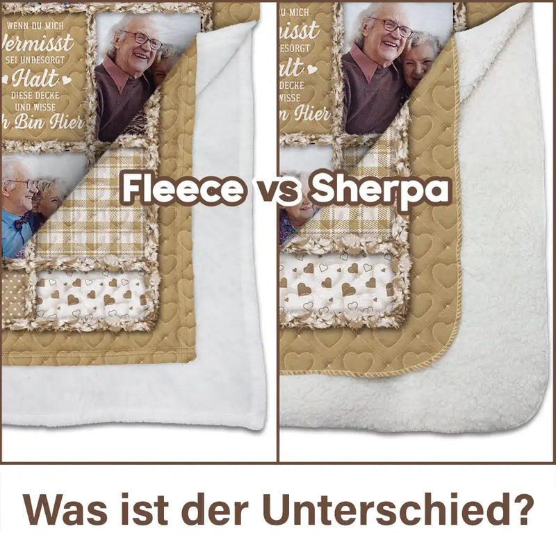Sad, Top Market, Custom Photo, Family, Gift For Women, Gift For Men - Eigenes Foto Denkmal Wenn Du Mich Wirklich Vermisst Halte Diese Decke - Personalisierte Fleecedecke Sherpa Decke