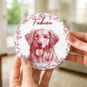 Pet Lovers,Pet Mom,Pet Dad,Dog Dad,Dog Mom,Dog Lovers,Cat Lovers,Cat Mom,Cat Dad - Eigenes Foto Als Bleistiftskizze Hund Und Katze Porträt - Personalisierter Keramik-Untersetzer