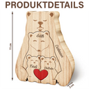Bärenfamilie - Liebevolles Geschenk Für Papa Und Familie - Personalisiertes Individuelles Form-Holzpuzzle
