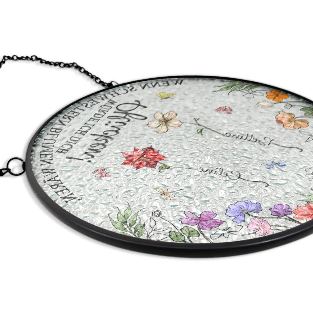 Gift For Bestie,Old Best friends,Gift For Women,Gift For Sisters,Gift For Sibling - Geburtsblumen Schwestern Besties Aus Demselben Garten - Personalisierter Buntglas-Fenster-Sonnenfänger Zum Aufhängen