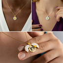 Memorial,Gift For Women,Gift For Bestie,Gift For Mother,Gift For Grandma,Gift For Sisters,Gift For Wife,Gift For Girlfriend,Gift For Yourself,Gift For Aunt,Gift For Daughter,Mom - Daughters (Adult) - Eigenes Foto Als Bleistiftskizze Porträt-Schmuck Für Damen - Personalisierte Halskette Mit Versteckter Botschaft