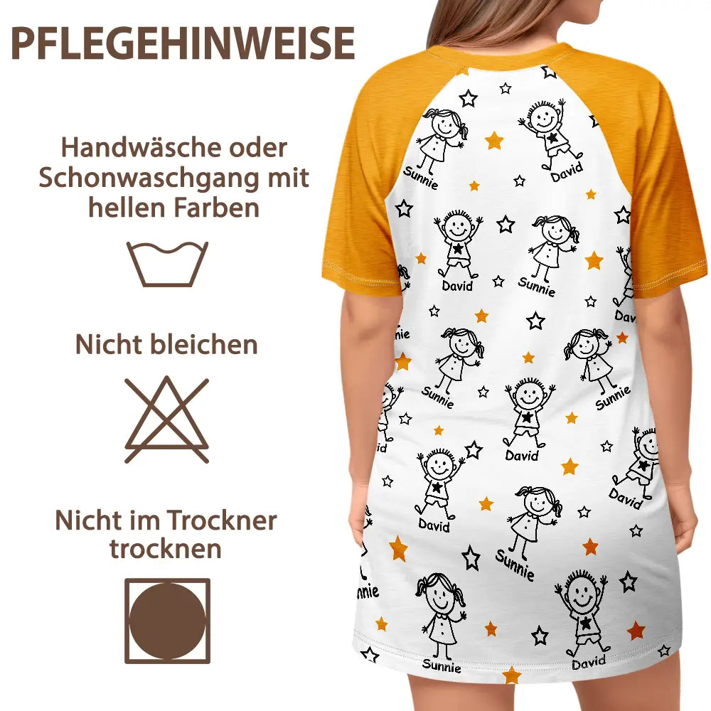 Gift For Wife, Gift For Yourself, Gift For Women, Gift For Mother, Gift For Grandma, Love - Diese Oma Mama Gehört Ihren Enkelkindern - Personalisiertes Damen-Schlafshirt