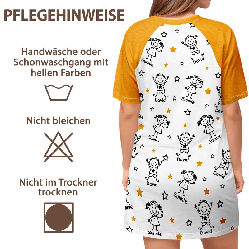 Gift For Wife, Gift For Yourself, Gift For Women, Gift For Mother, Gift For Grandma, Love - Diese Oma Mama Gehört Ihren Enkelkindern - Personalisiertes Damen-Schlafshirt
