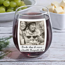 Gift For Bestie, Old Best friends, Gift For Women - Eigenes Foto Besties Grayscale Direkt In Den Hals Boxen - Personalisierte Weingläser Ohne Stiel