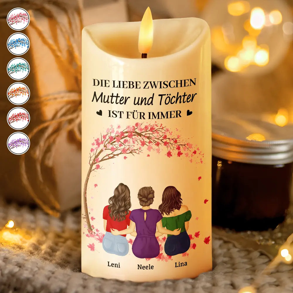 Die Liebe Zwischen Mutter Und Töchtern Und Söhnen Ist Für Immer - Personalisierte Flammenlose LED-Kerzen