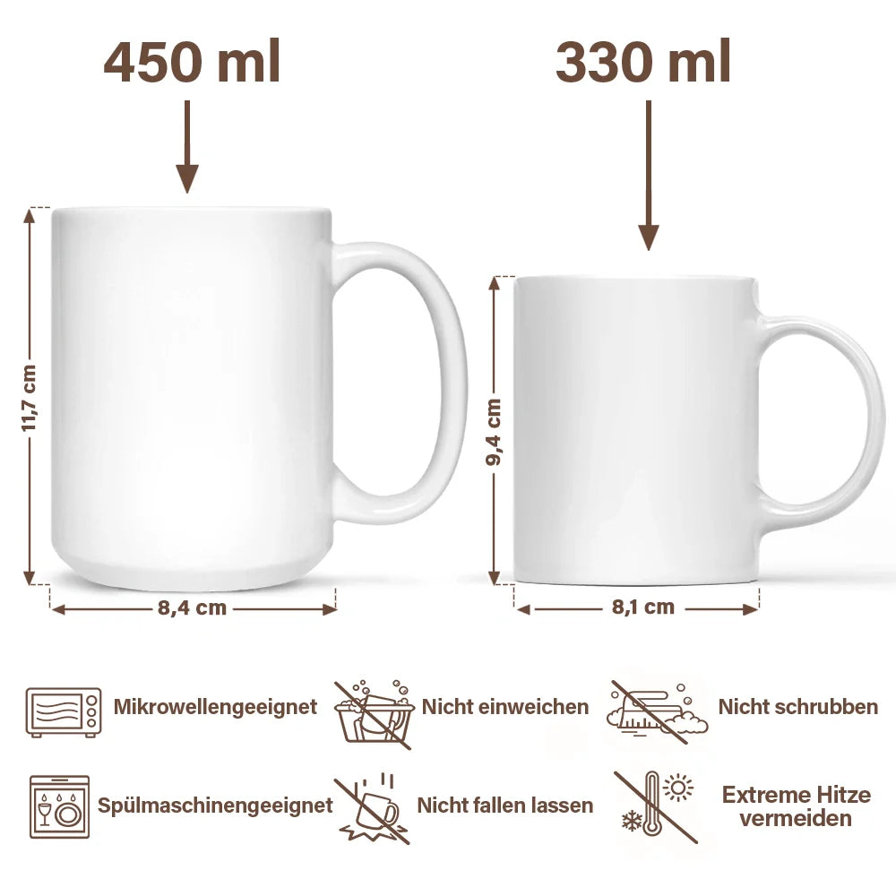 Mom - Daughters (Adult),Mom - Daughters (Young),Mom - Sons,Gift For Daughter,Grandma - Grandkids,Non-Eng,Happy - Mama Oma Ich Lächle Weil Du Meine Tochter Mein Sohn Bist - Personalisierte Tasse
