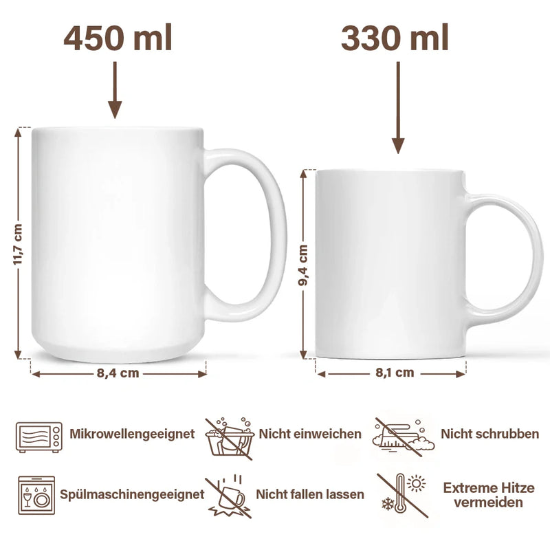 Mom - Daughters (Adult),Mom - Daughters (Young),Mom - Sons,Gift For Daughter,Grandma - Grandkids,Non-Eng,Happy - Mama Oma Ich Lächle Weil Du Meine Tochter Mein Sohn Bist - Personalisierte Tasse