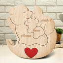 Family, Gift For Wife, Gift For Women, Gift For Mother, Gift For Grandma - Mama Bär - Liebevolles Geschenk Für Mamas Und Omas - Personalisiertes Individuelles Form-Holzpuzzle