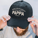 Gift For Husband,Gift For Yourself,Gift For Men,Parents,Gift For Grandpa,Gift For Father,Love,German - Meine Lieblingsmenschen Nennen Mich Papa - Personalisierte Vintage-Washed-Denim-Kappe