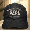 Gift For Husband,Gift For Yourself,Gift For Men,Parents,Gift For Grandpa,Gift For Father,Love,German - Meine Lieblingsmenschen Nennen Mich Papa - Personalisierte Vintage-Washed-Denim-Kappe