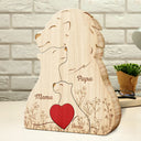 Family,Gift For Wife,Gift For Women,Gift For Husband,Gift For Mother,Gift For Father,Gift For Grandparents,Gift For Grandpa,Gift For Grandma,Parents,Gift For Men - Löwenfamilie - Liebevolles Geschenk Für Mama, Papa Und Familie - Personalisiertes Individuelles Form-Holzpuzzle