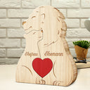 Family,Gift For Wife,Gift For Women,Gift For Husband,Gift For Mother,Gift For Father,Gift For Grandparents,Gift For Grandpa,Gift For Grandma,Parents,Gift For Men - Löwenfamilie - Liebevolles Geschenk Für Mama, Papa Und Familie - Personalisiertes Individuelles Form-Holzpuzzle