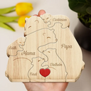 Family,Gift For Wife,Gift For Women,Gift For Husband,Gift For Mother,Gift For Father,Gift For Grandparents,Gift For Grandpa,Gift For Grandma,Parents,Gift For Men - Bärenfamilie - Liebevolles Geschenk Für Mama, Papa Und Familie - Personalisiertes Individuelles Form-Holzpuzzle