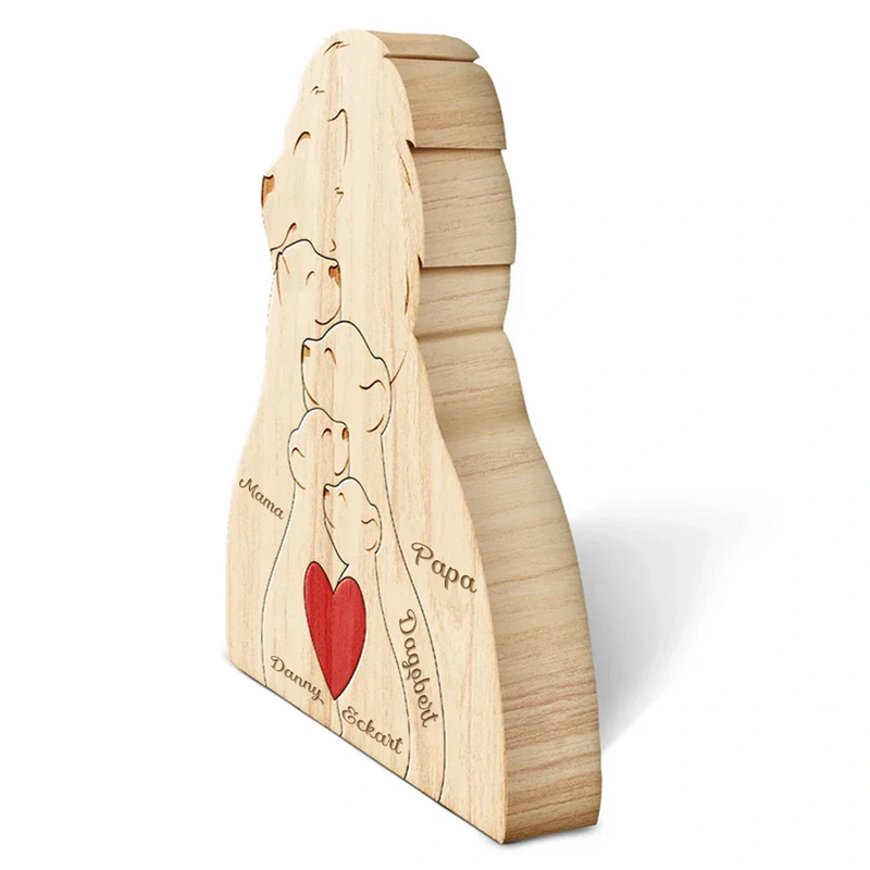 Family,Gift For Wife,Gift For Women,Gift For Husband,Gift For Mother,Gift For Father,Gift For Grandparents,Gift For Grandpa,Gift For Grandma,Parents,Gift For Men - Löwenfamilie - Liebevolles Geschenk Für Mama, Papa Und Familie - Personalisiertes Individuelles Form-Holzpuzzle