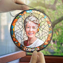 Pet Lovers,Pet Mom,Pet Dad,Family,Dog Lovers,Cat Lovers,Memorial,Gift For Women,Gift For Men,Gift For Grandpa,Gift For Grandma,Gift For Grandparents,Parents - Eigenes Foto Als Glasmalerei Porträt Von Familie Und Haustieren - Personalisierter Buntglas-Fenster-Sonnenfänger Zum Aufhängen