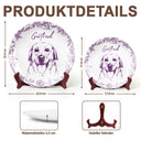 Pet Lovers,Pet Mom,Pet Dad,Pet Couple,Dog Dad,Dog Mom,Dog Lovers,Dog Couple,Cat Lovers,Cat Mom,Cat Couple,Cat Dad,Memorial - Eigenes Foto Als Bleistiftskizze Hund Und Katze Porträt - Personalisierter Keramik Teller
