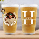 Gift For Father - Eigenes Foto Monogramm Namensbuchstabe - Personalisiertes Bierglas