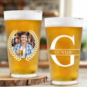Gift For Father - Eigenes Foto Monogramm Namensbuchstabe - Personalisiertes Bierglas