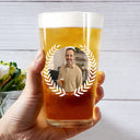 Gift For Father - Eigenes Foto Monogramm Namensbuchstabe - Personalisiertes Bierglas