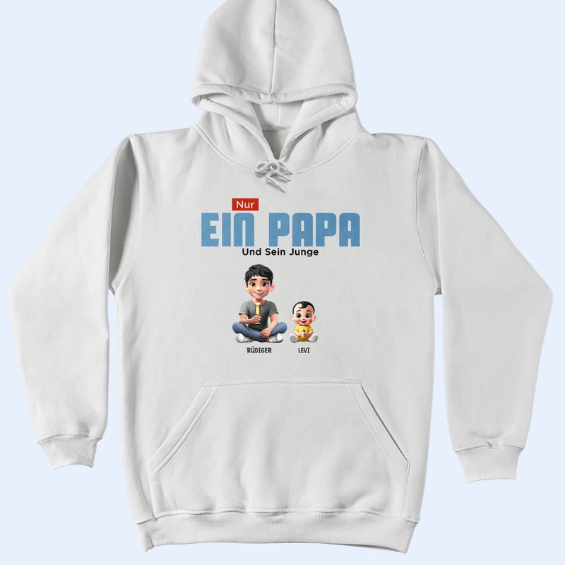 Dad - Daughters (Young),Gift For Father,German,Happy,Gift For Daughter - Nur Ein Papa Und Sein Mädchen 3D Cartoon - Personalisiertes T Shirt