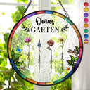 Gift For Wife,Gift For Yourself,Gift For Women,Gift For Mother,Gift For Grandma,Love - Omas Mamas Garten - Personalisierter Buntglas-Fenster-Sonnenfänger Zum Aufhängen