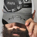 Gift For Father,Gift For Grandpa,Gift For Husband,Gift For Mother,Happy,German - Opa Papa Oma Mama Kinder Handabdrücke - Personalisierte Freizeitkappe Mit Mesh-Rückseite